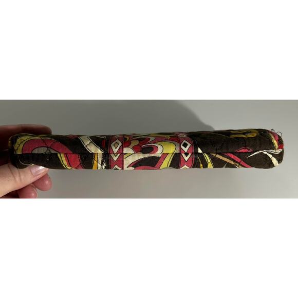 Vera Bradley PUCCINI Quilted Double Kiss Clutch Wallet Brown Floral - Picture 5 of 5